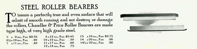 Chandler & Price 1914
catalog - Roller Bearers