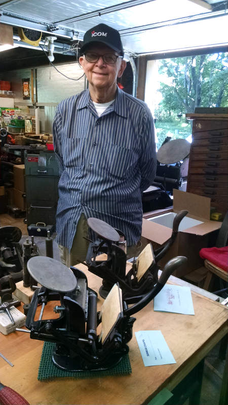 Jack Dowd with
his press and ours Jack Dowd
with his press and ours